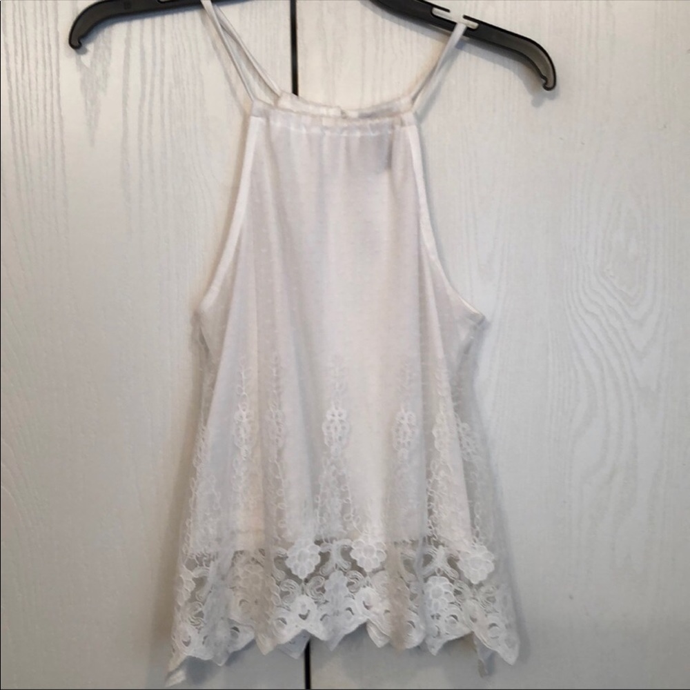 Women’s white lace tank top